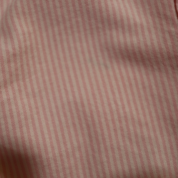 Lands' End Light Pink Striped Cotton Button-Down Shirt Long Sleeve 8 - Picture 9 of 11